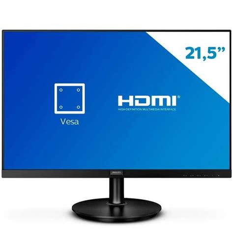 Monitor Philips Led V L Full Hd Hz Ms Vga Hdmi Vesa Preto