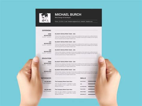 Free Vertical Resume Template For Professional Impression