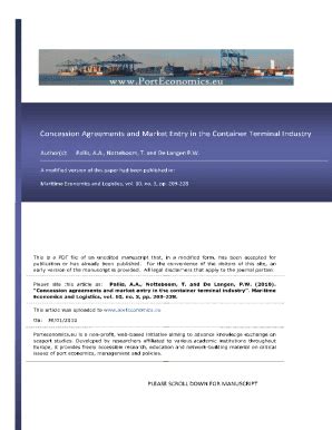 Fillable Online Concession Agreements And Market Entry In The Container