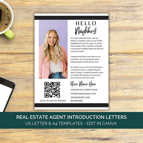 Real Estate Agent Introduction Letter Hello Neighbor Flyer Real