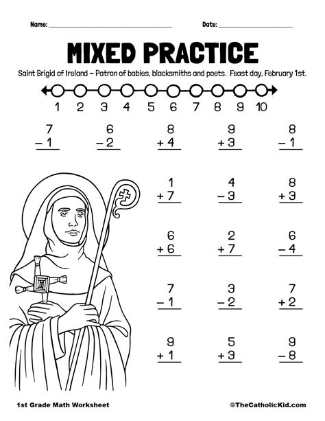 1st Grade Addition Catholic Worksheets