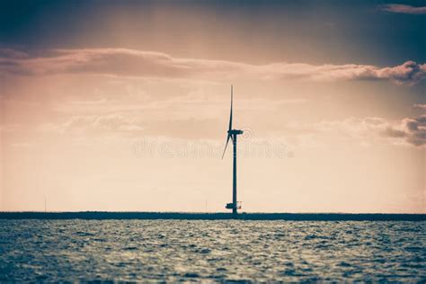 Wind Turbines Farm In Baltic Sea Denmark Stock Image Image Of Blue