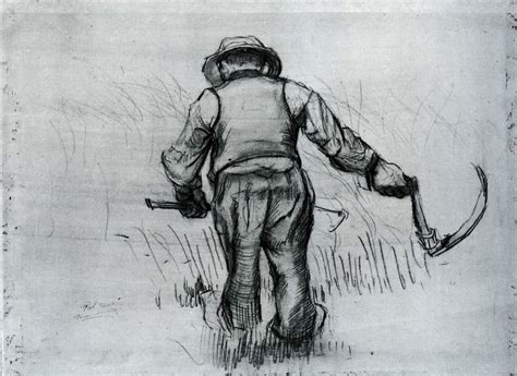 Vincent Van Gogh Peasant With Sickle Seen From The Back