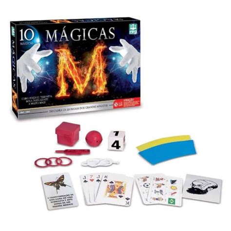 Jogo De Magicas Infantil Kit Caixa De Truques 1205 Brinquedo Cartas