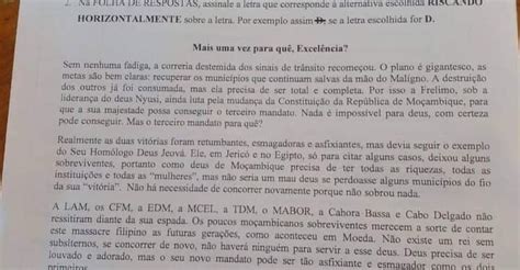 Mo Ambique Para Todos Contornos Do Teste Do Golpe De Estado Saiba