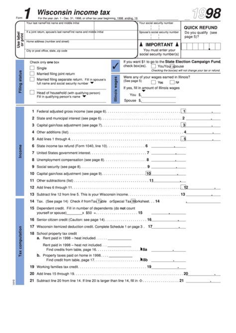 Wisconsin Form A Fillable Printable Forms Free Online