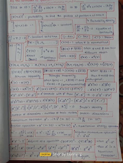 Quantum Mechanics Formulas