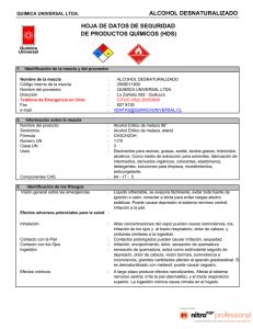 Hoja De Seguridad Alcohol Etilico Msds