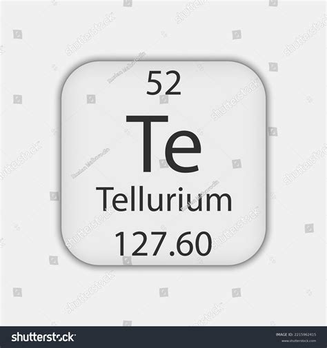 Tellurium Symbol Chemical Element Periodic Table Stock Vector Royalty