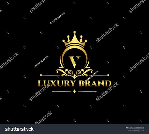 Luxury V Letter Initial Royal Templateelegant Stock Vector Royalty