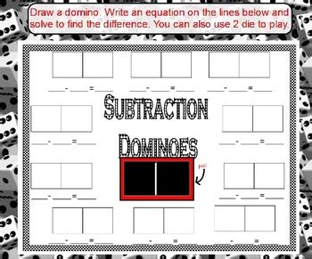 Domino Subtraction by iTeach Primary | TPT