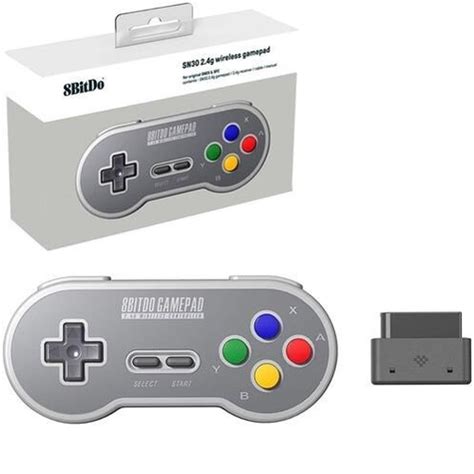 Controle Sem Fio Bitdo Sn G Adaptador Para Super Nintendo Cinza