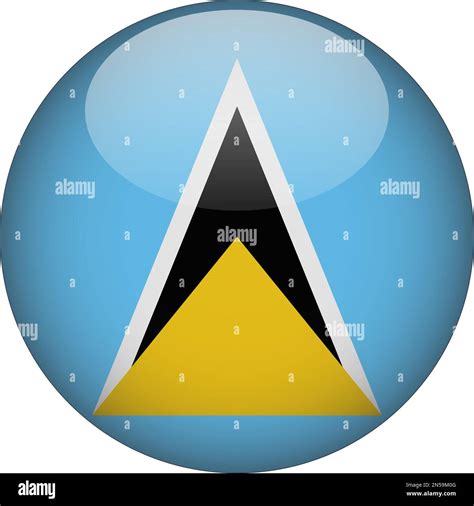 Saint Lucia 3d Rounded Flag Icon Button Vector Stock Vector Image And Art