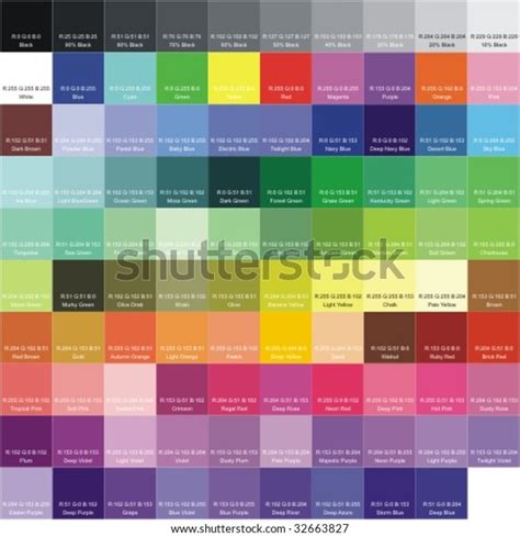 Rgb Color Palette Signatures Colors Stock Vector Royalty Free 32663827