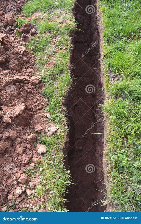 Trench In Summer Farm Yard Stock Image Image Of Deep 86916183