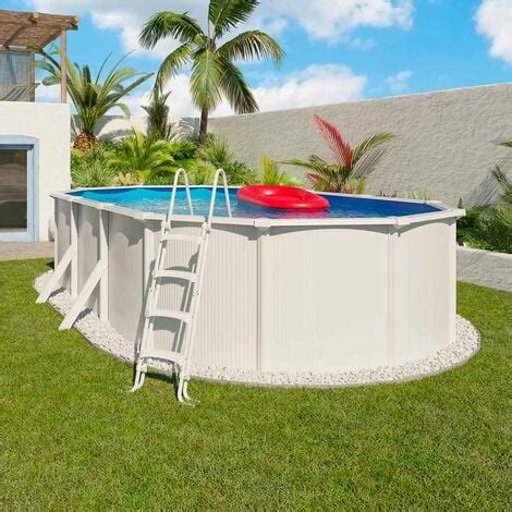 Piscine Hors Sol Acier Ovale 6 10 X 3 65 X 1 32 M Blanche SAPHIR