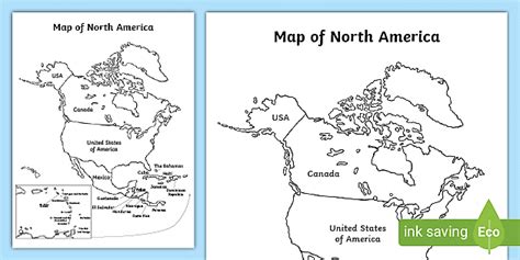 North America Physical Map Printable