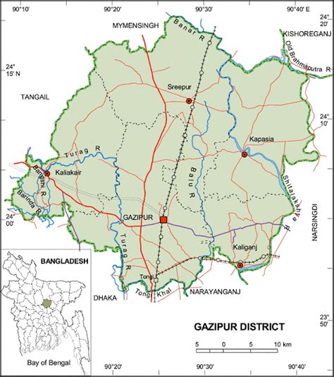 Maps of Bangladesh: Gazipur District