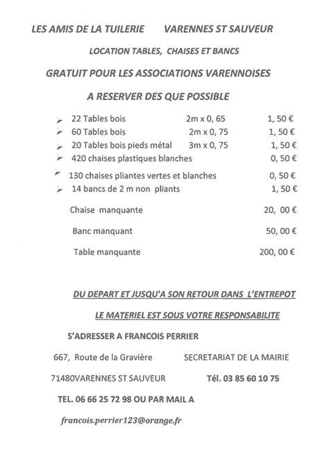 Locations COMMUNE DE VARENNES SAINT SAUVEUR