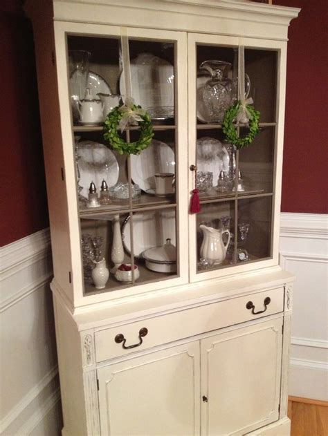 Updated Grandma S Worn China Cabinet With ASCP Old White And Coco