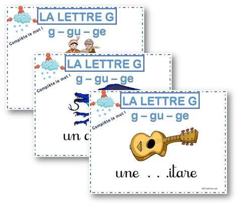 Orthographe S Quence La Lettre G Recreatisse