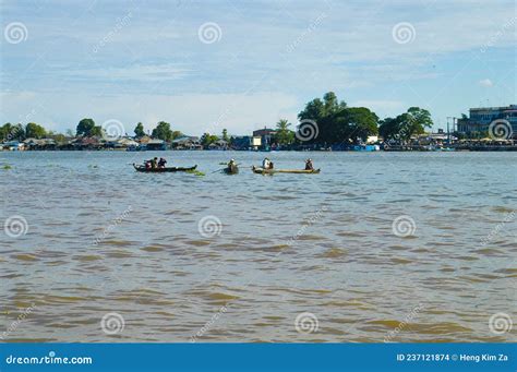 Makong River At Kampong Chhnang Province Of Cambodia Stock Photography