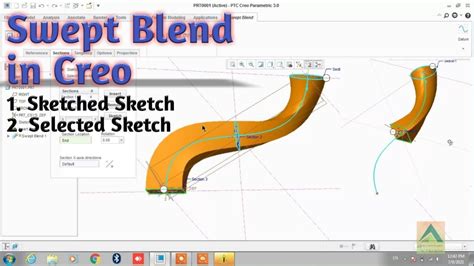 Swept Blend In Creo In Detail CAD CAM EXPERT YouTube