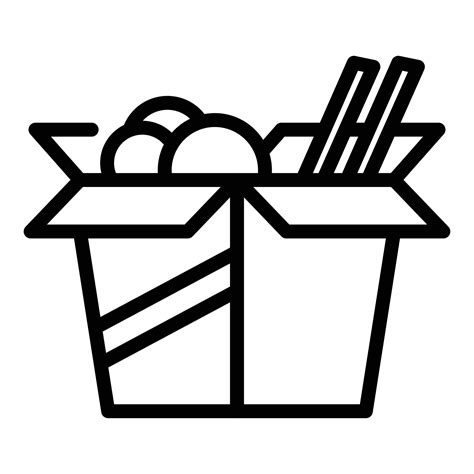 Asian Food Box Icon Outline Style 15902033 Vector Art At Vecteezy