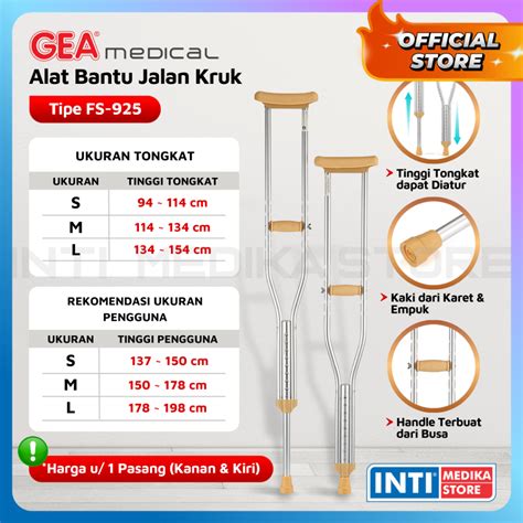 Jual Gea Alat Bantu Jalan Tongkat Kruk Ketiak Fs Penopang Kaki