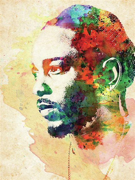 Kendrick Lamar Colorful Watercolor Digital Art By Mihaela Pater Fine