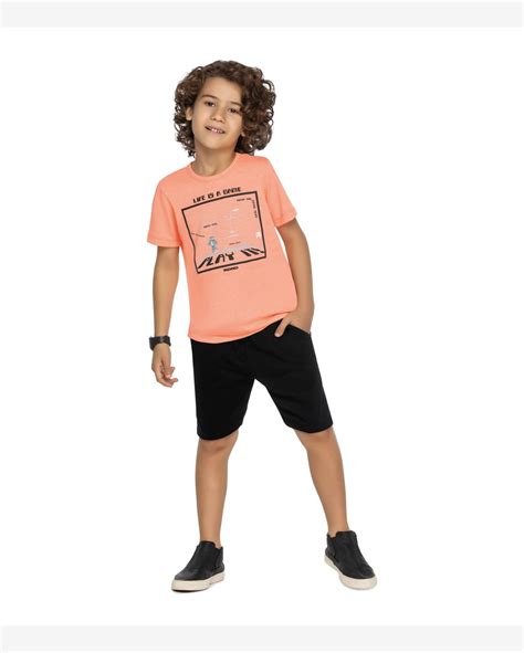 Riachuelo Conjunto Infantil Masculino Play Trick Nick Laranja