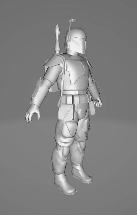 D Model Star Wars Boba Fett Low Poly Game Battlefield Fbx Model