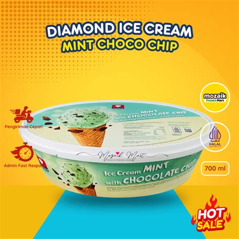 Jual Es Krim Diamond Mint Chocolate Chip 700 Ml Ice Cream Coklat Chip