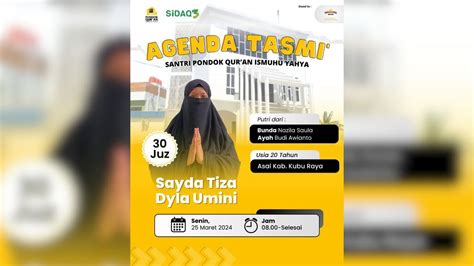 Live Tasmi Santri Pondok Qur An Ismuhu Yahya Sayda Tiza Dyla Umini