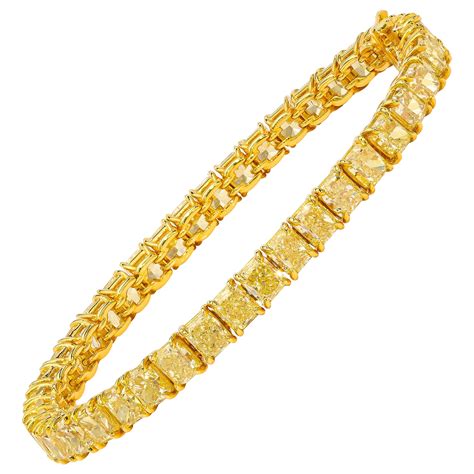 22 Carat Fancy Yellow Diamond Platinum Bracelet At 1stdibs