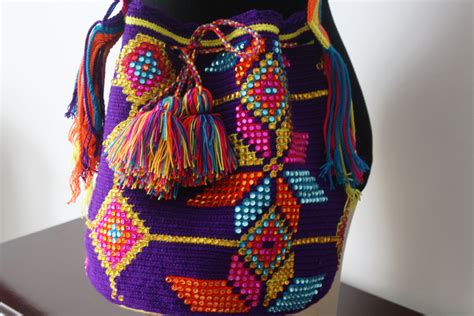 Colombian Bag Hand Knit Bag Mexican Bag Tapestry Bag Orange You