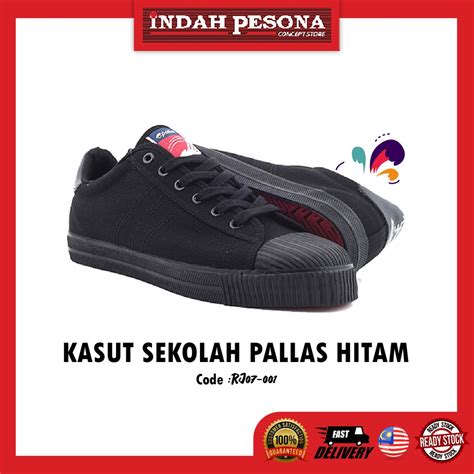 RJ07 001 KASUT TALI SEKOLAH HITAM School Shoes Black Lace Up Style