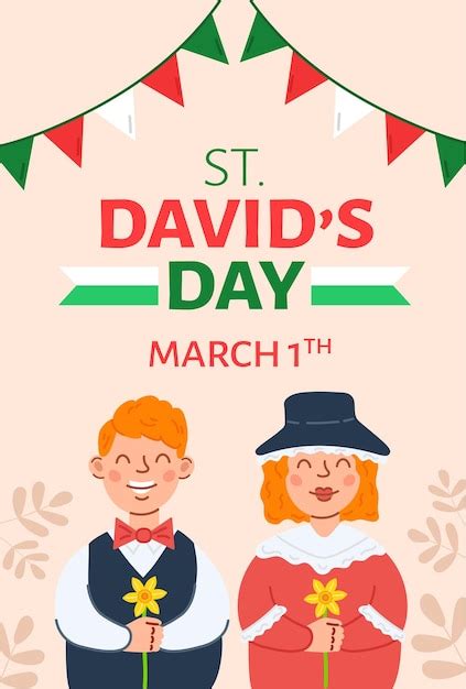 Affiche Pour La Célébration Du Pays De Galles St David s Day Homme Et