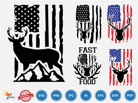 Deer Hunter Svg Deer American Flag Svg Hunting Dad Svg Usa Etsy