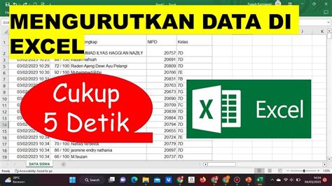 Cara Mengurutkan Data Sesuai Kelas Dan Abjad Di Excel Youtube