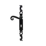 Black Vintage Wrought Iron Door Handle Sets For Iron Doors Unity