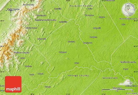 Physical Map of Culpeper County