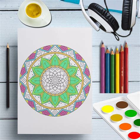 Mandala Coloring Poster, Coloring Mandala Page, Mandala Image to Color ...