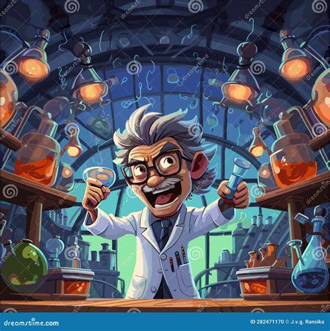 Vector Art Of Scientist Mad Scientist In A Lab Stock Vector