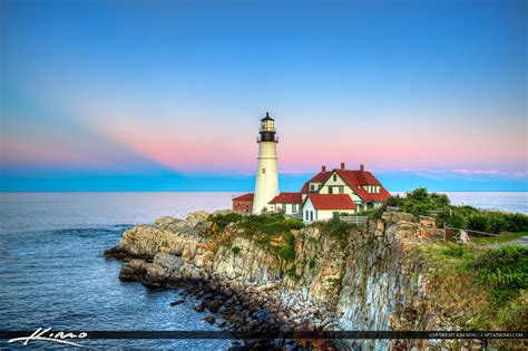 Portland Maine Head Light Cape Elizabeth Royal Stock Photo