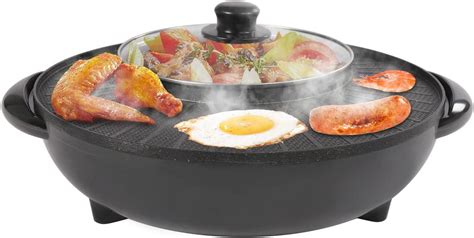 Circular Hotpot Grill Combo Indoor Korean Bbq Shabu Shabu Electric Hot Pot With Divider