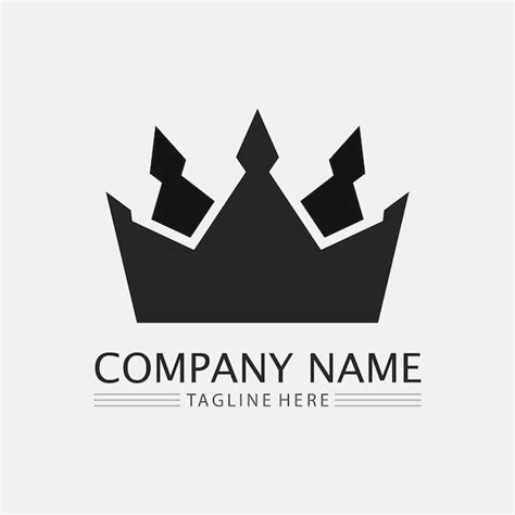 Couronne Logo Et Reine Roi Logo DesignTemplate Illustration Vectorielle