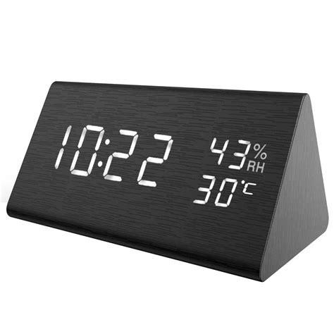 Buy KeeKit Digital Alarm Clock Wooden LED Desktop Clock With