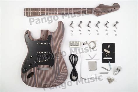 Left Hand St Zebra Wood DIY Electric Guitar Kit PST 528K Guitar And