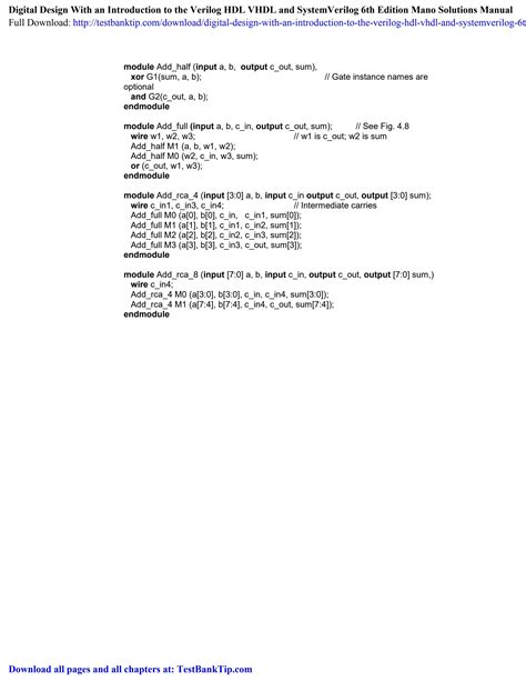 Digital Design With An Introduction To The Verilog Hdl Vhdl And